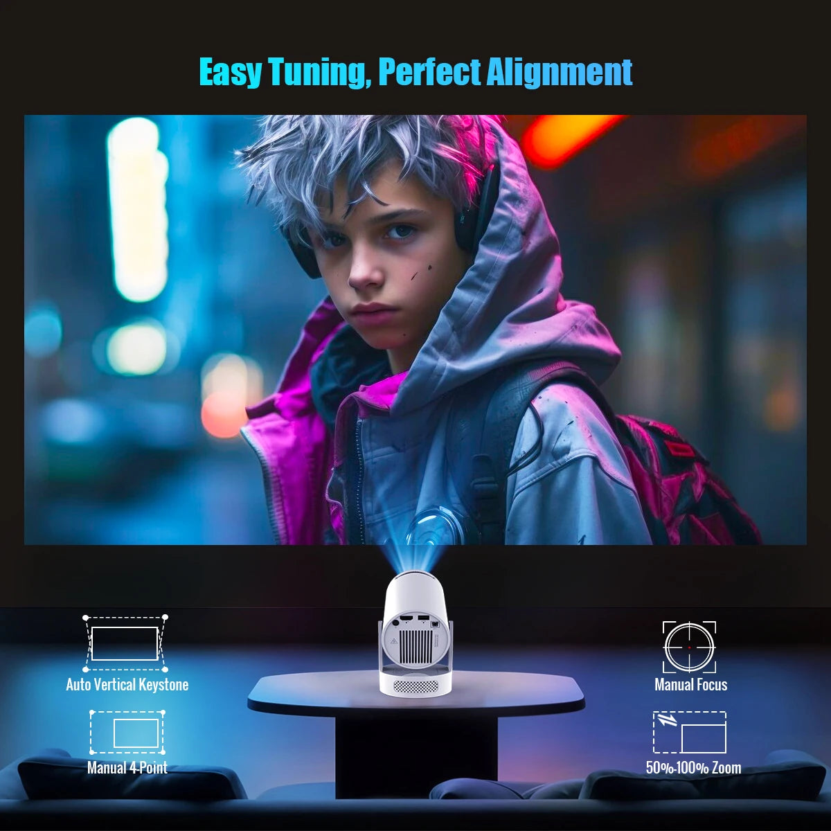 8K Outdoor Portable Video Projector